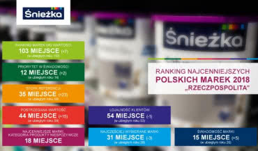 Śnieżka coraz wyżej w "Rankingu Najcenniejszych Polskich Marek"